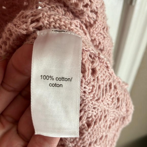 Maurices dusty pink crochet cardigan. About 3/4 sleeve. Size large. - Picture 3 of 3